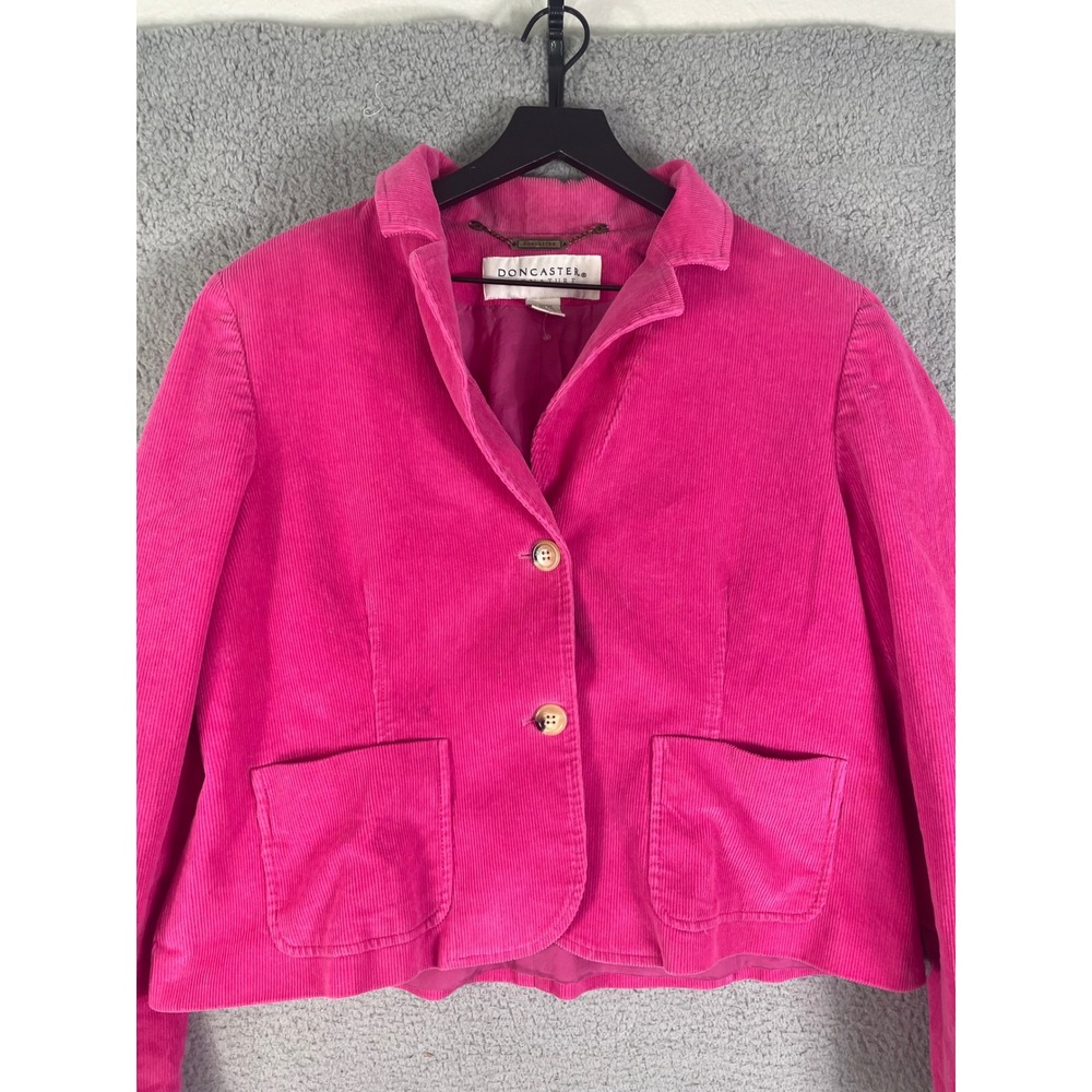 Doncaster Pink Corduroy Blazer Jacket Women's‎ Tailored Career Coat - Picture 6 of 7